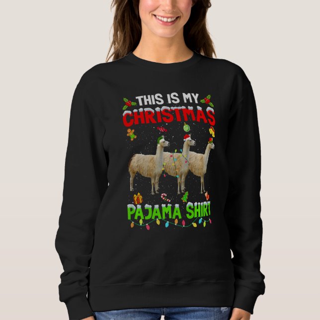 Moletom This Is My Christmas Pajama Xmas Llama Squad (Frente)