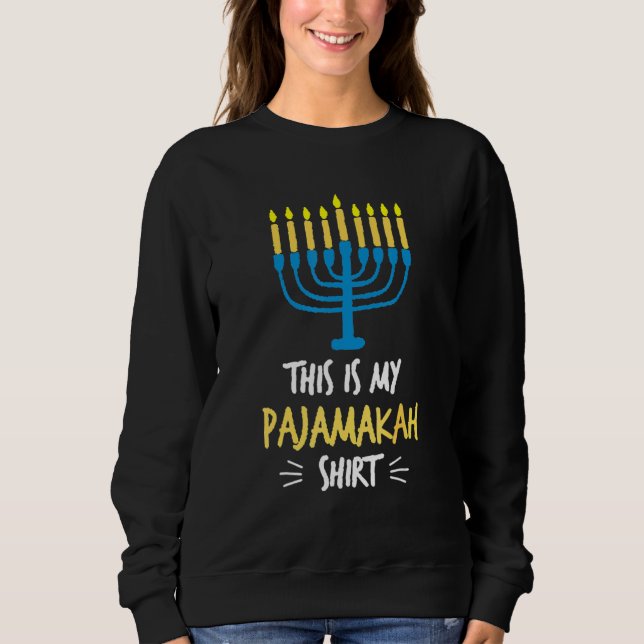 Moletom This Is My Pajamakah  Hanukkah Chanukah Jewish Hol (Frente)