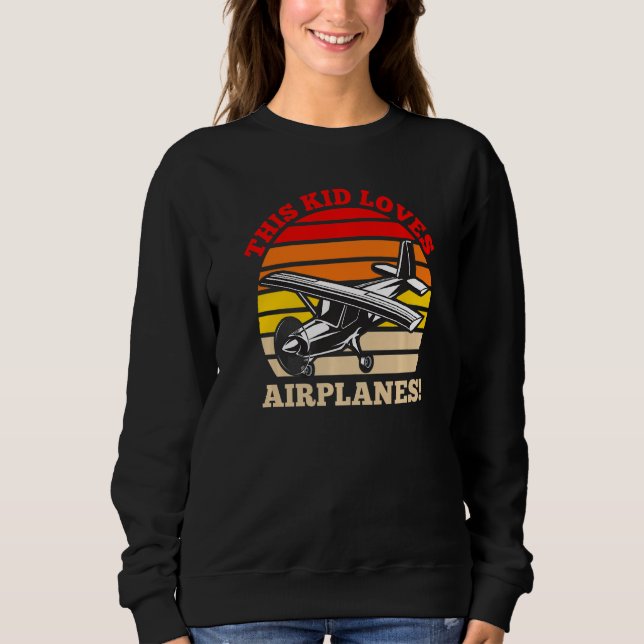 Moletom This Kid Loves Airplanes Boys and Girls Airplane P (Frente)
