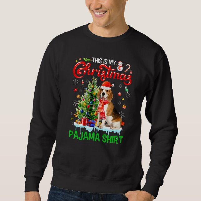 Moletom This My Christmas Pajama  Beagle Scarf Santa Xmas (Frente)