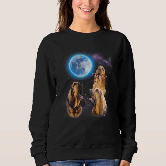 Moletom Three Bloodhound Howling At Moon   Dog  Costume (Frente)