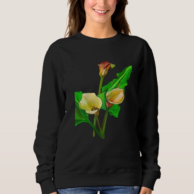Moletom Three Calla Lilies Black Outline (Frente)
