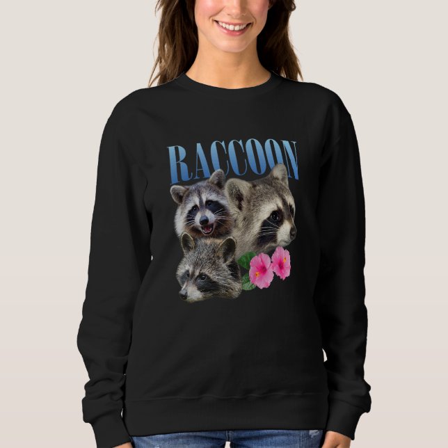 Moletom Three Raccoon Face Flower Trash Panda (Frente)