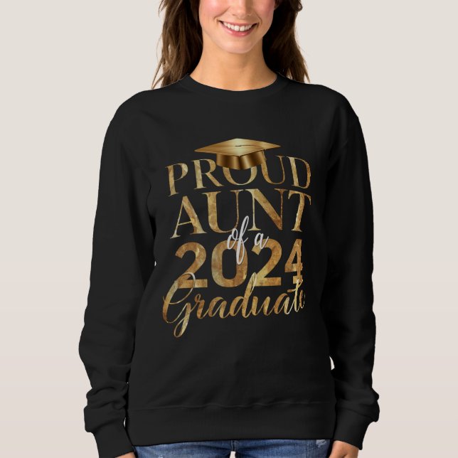Moletom Tia Orgulhosa da Turma de 2024 Graduada (Frente)