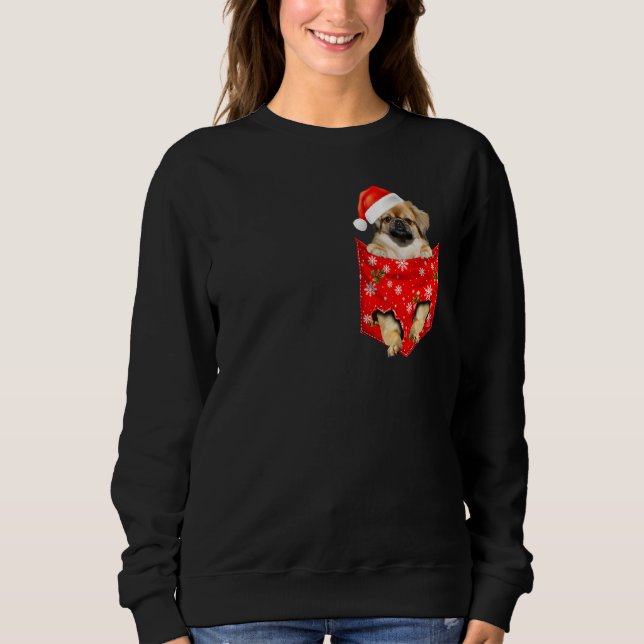Moletom Tibetan spaniel Christmas Pocket for Tibet dog (Frente)