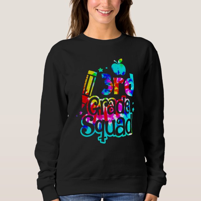 Moletom Tie Dye 3rd Grade Squad De Volta Aos Professores K (Frente)