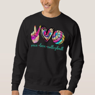 Moletom Tie Dye do Jogador de Voleibol Peace Love Volleyb