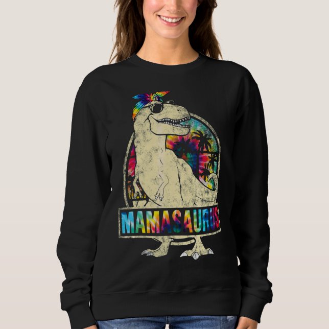 Moletom Tie Dye Mamasaurus Dinossaur Rex Mama Mamãe Mãe (Frente)