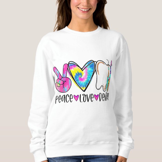 Moletom Tie Dye Peace Love Dentist Labs Dentist Cristo (Frente)