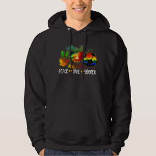 Moletom Tie Dye Peace Love Soccer Jogo do futebol