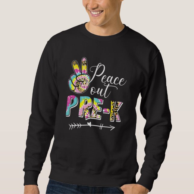 Moletom Tie Dye Peace Out Pre K Last Day School Summer (Frente)