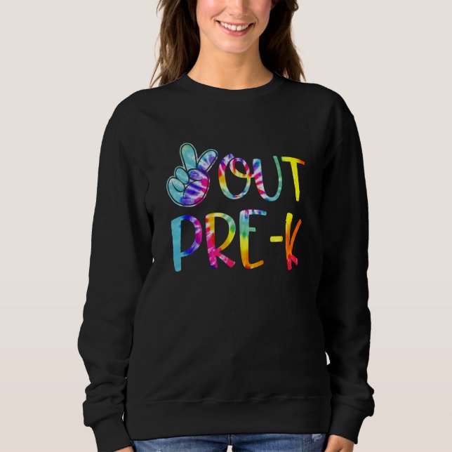 Moletom Tie Dye Peace Out Pre K Last Day School Summer (Frente)