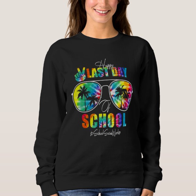 Moletom Tie Dye School Social Worker Feliz Dia Passado Sch (Frente)