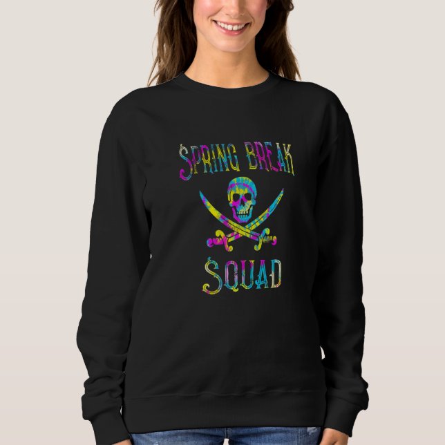 Moletom Tie Dye Spring Break Squad - Matching Group Trip S (Frente)