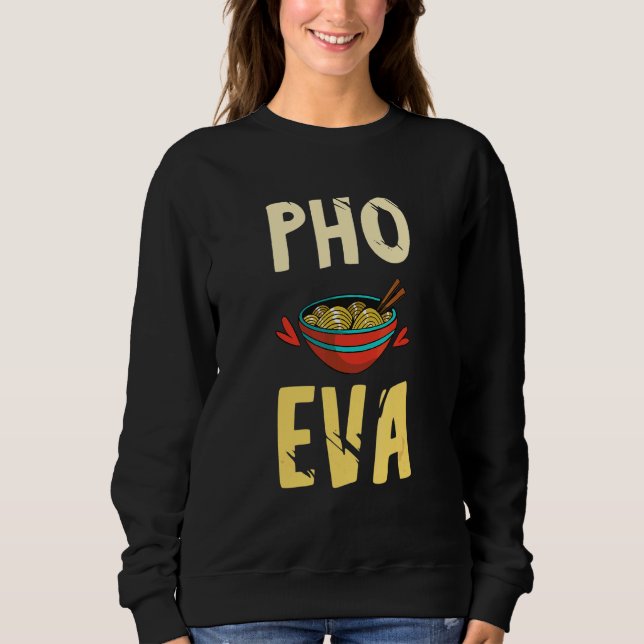 Moletom Tigela de Pho  Trocadilho de Comida Sopa de Macarr (Frente)
