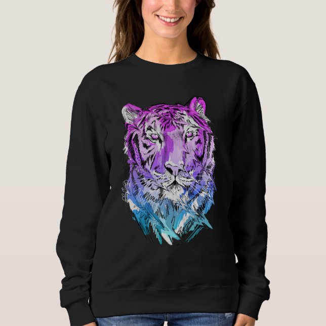 Moletom Tiger art animal lovers colourful animal (Frente)
