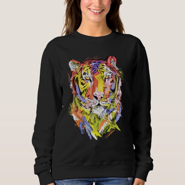 Moletom Tiger colourful animal art animal lovers (Frente)