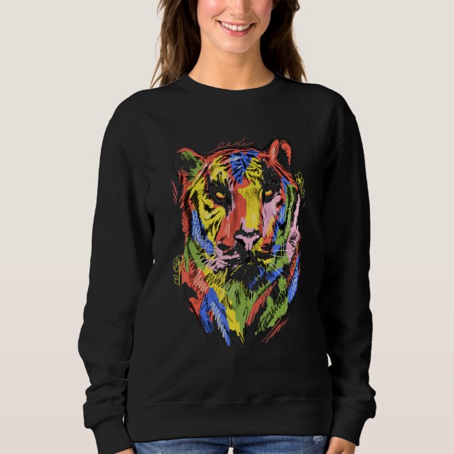 Moletom Tiger colourful animal art animal lovers tiger_1 (Frente)