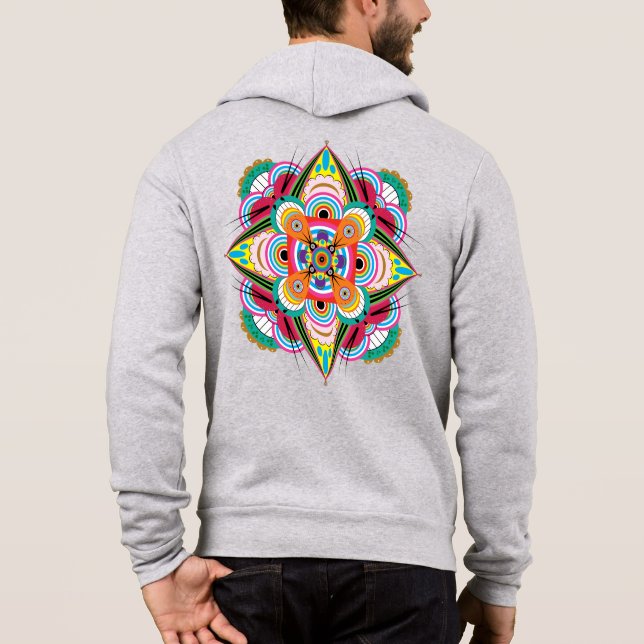 Moletom Tiger Dragon Mandala Unisex Zip Hoodie (Verso)