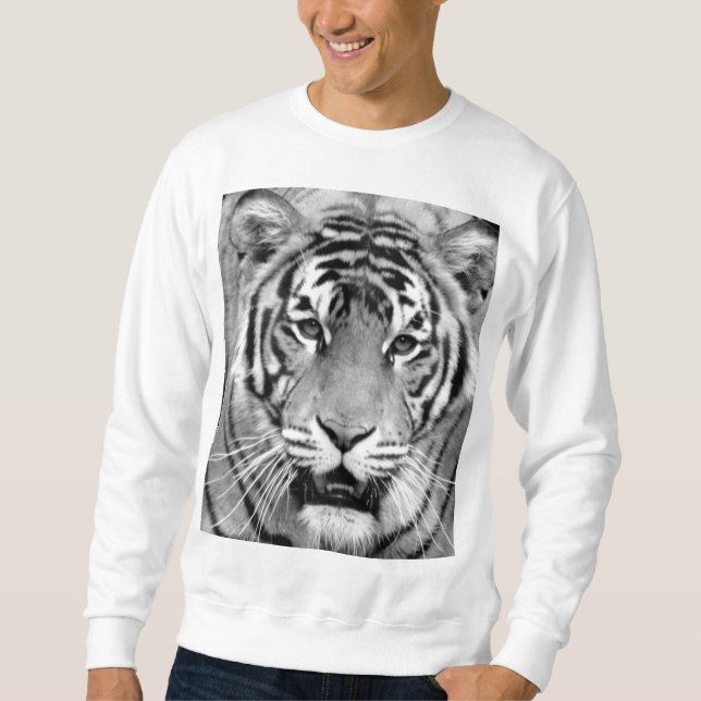 Moletom Tiger Head Face Mens Moderno Elegante Modelo (Frente)