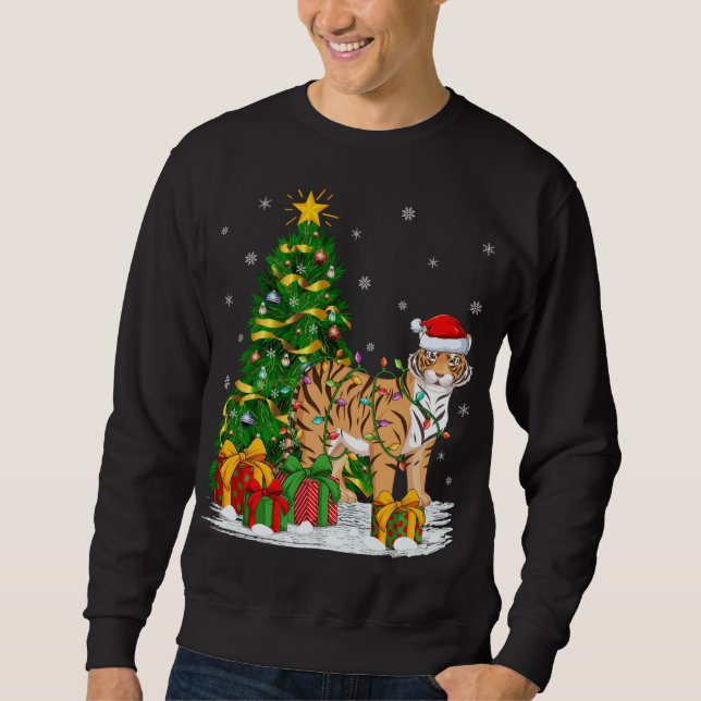 Moletom Tiger Lover Xmas Family Correspondendo Papais noei (Frente)