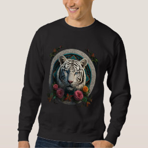 Moletom Tiger Mandala Trabalho de arte da Flor Animal Moti