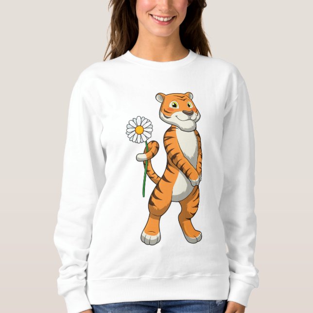 Moletom Tigre com Daisy Flower (Frente)