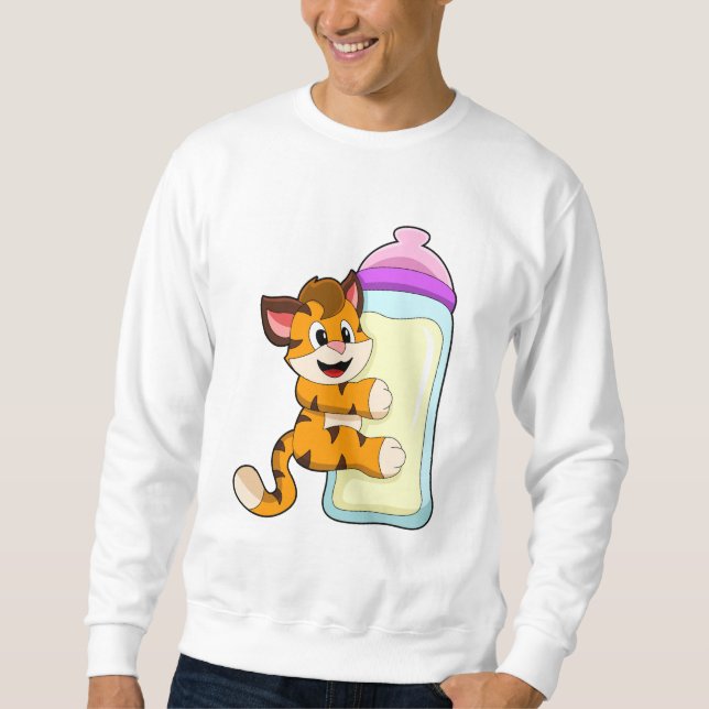 Moletom Tigre com frasco para bebês de leite (Frente)