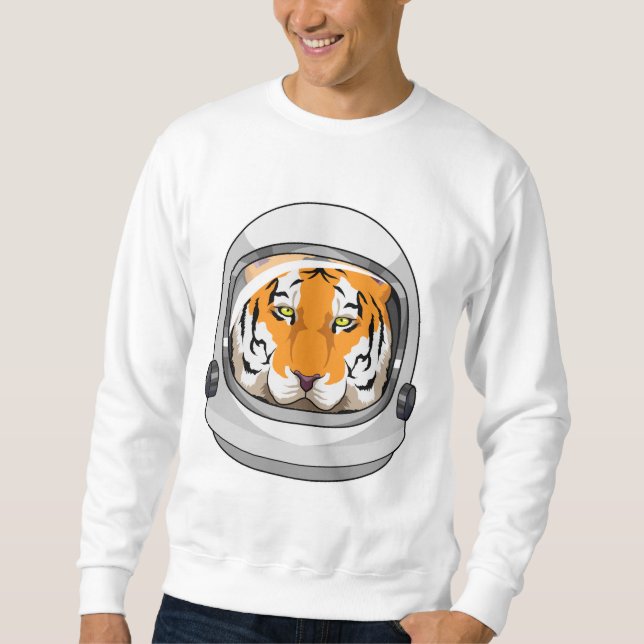 Moletom Tigre como astronauta com capacete (Frente)