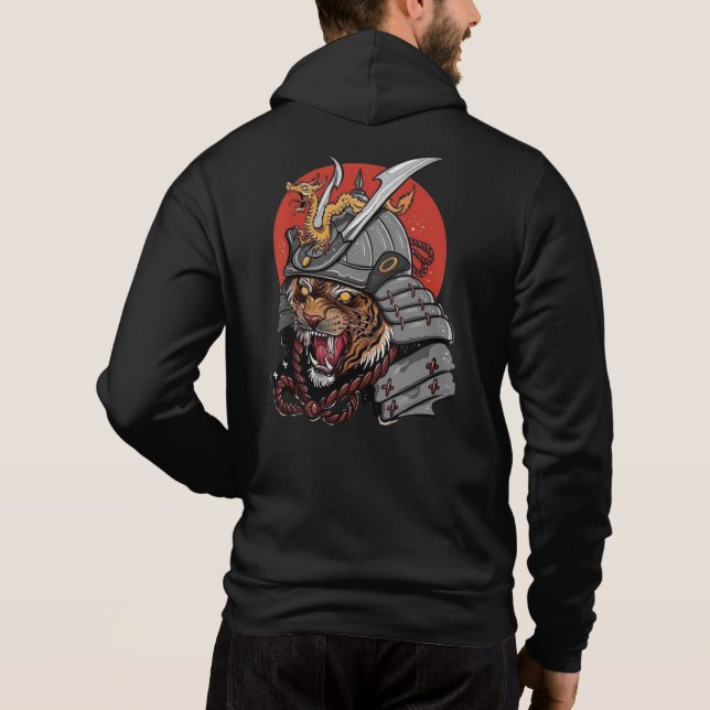 Moletom Tigre de arte japonês samurai (Verso)