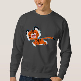 Moletom Tigre De Cartoon Gelado Na Camisa-T Corrida
