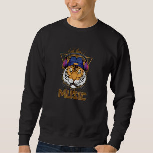 Moletom Tigre Face Com Fone De Ouvido Legal Rock Music Big