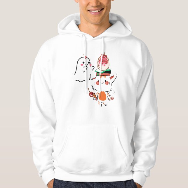 Moletom Tigre Fofo Equilibrando Parfait e Fantasma Cereja (Frente)
