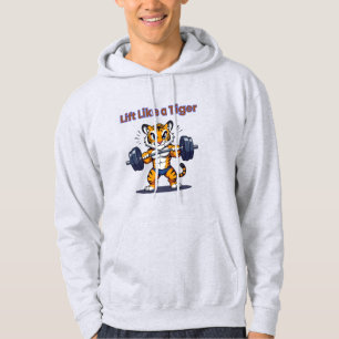Moletom **Tigre Forte – Ilustração de Tigre Fofo Levantand
