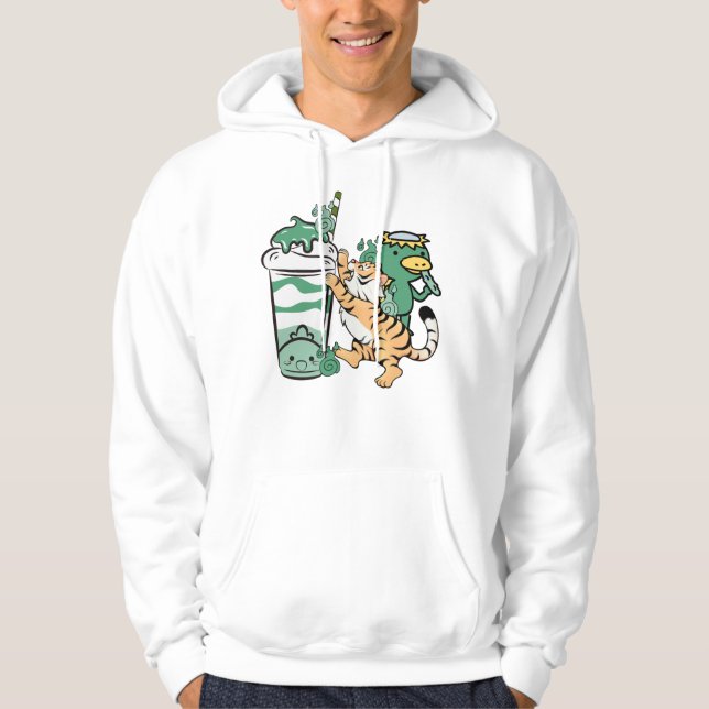 Moletom Tigre Kawaii e Milkshake de Matcha Kappa (Frente)
