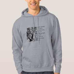 Moletom Tigre preto moderno, design branco,, cinza homens