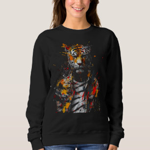 Moletom Tigre Trabalho de arte de Arte Animal Colorida