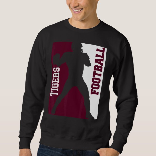 Moletom Tigres Futebol Silhouette Tackle Maroon White Lov (Frente)