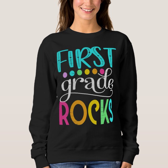 Moletom Time First Grade Hello 1rua Rocks De Volta A Sch (Frente)
