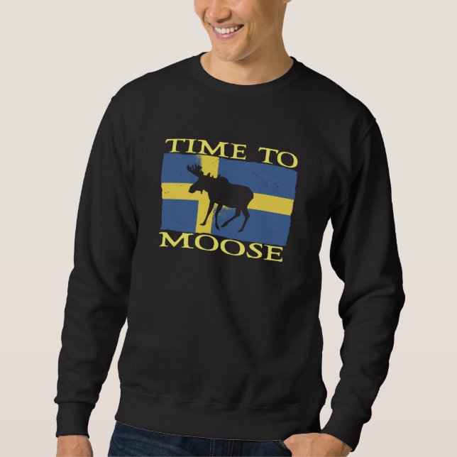 Moletom Time To Moose Scandinavia Souvenir Sweden Flag Moo (Frente)