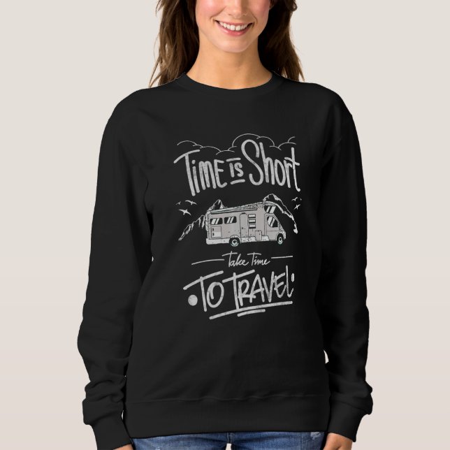 Moletom Time's Short Take Time To Travel Cooles Camper Mot (Frente)