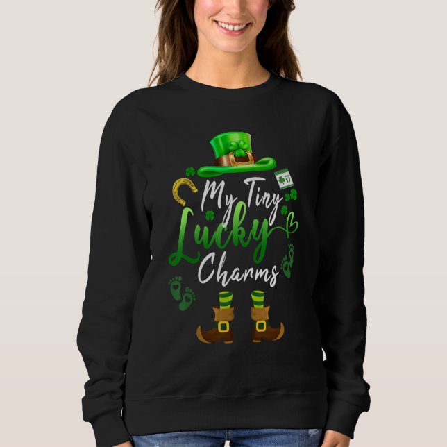 Moletom Tiny Lucky Charms Shamrock Irish Mom St patricks d (Frente)