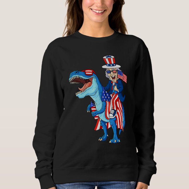 Moletom Tio Sam Andando No Rex 4 De Julho Meninas Crianças (Frente)