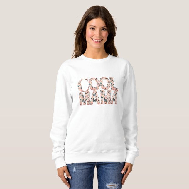 Moletom Tipografia Cool Mama Borboletas Flutuantes (Frente Completa)