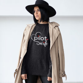 Moletom Tipografia de esposa piloto e avião simples, minim