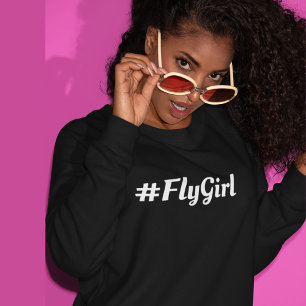 Moletom Tipografia de #FlyGirl Simples,Viagem moderno