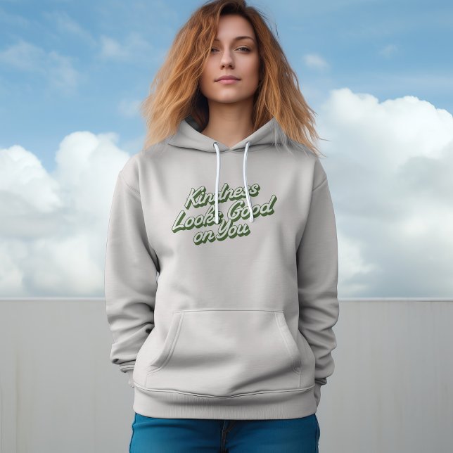 Moletom Tipografia de Gentileza Fofa Verde Personalizável (Criador carregado)