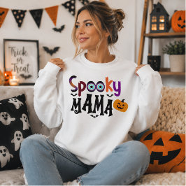 Moletom Tipografia de Halloween Abóbora Olho de Mãe Assust