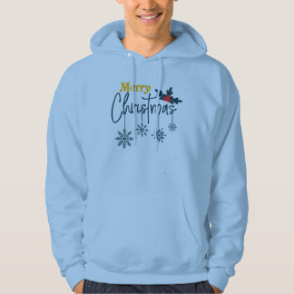 Moletom Tipografia de Natal com Flocos de Neve e Azevinho