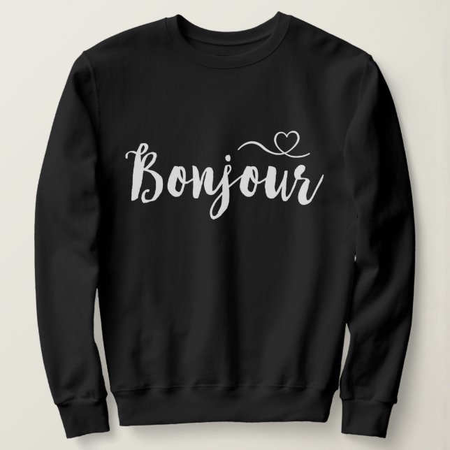 Moletom Tipografia de Script - Bonjour (Frente do Design)